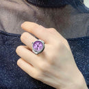 2PCS L04 Dial Quartz Analog Watch Creative Steel Cool Elastic Quartz Finger Ring Watch for Men / Women(Purple)