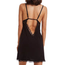 3 PCS Backless Nightgown Floral Lace Satin Bowknot Sleepwear Dress, Size:S(Black)