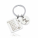 Personalized Calendar Keychain Hand Carved Calendar Keyring Stainless Steel Brelok(Silver)