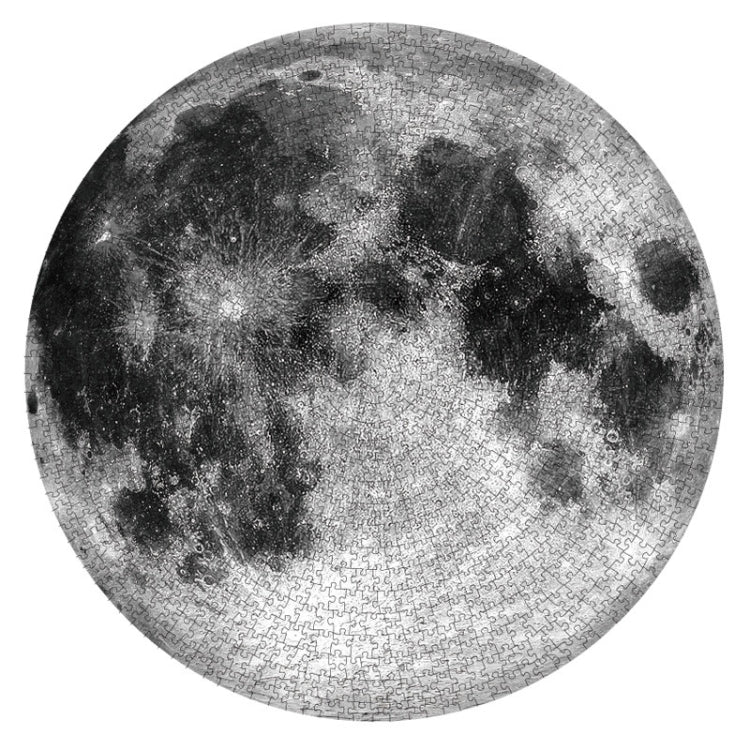Round Puzzle Cartoon Plane Puzzle Jigsaw Toy 1000 PCS(Moon)