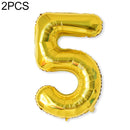 2 PCS 40 Inch Aluminium Foil Number Balloons Birthday Wedding Engagement Party Decor Kids Ball Supplies(5-Gold)