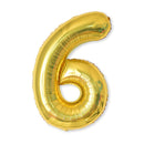 2 PCS 40 Inch Aluminium Foil Number Balloons Birthday Wedding Engagement Party Decor Kids Ball Supplies(6-Gold)