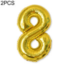 2 PCS 40 Inch Aluminium Foil Number Balloons Birthday Wedding Engagement Party Decor Kids Ball Supplies(8-Gold)