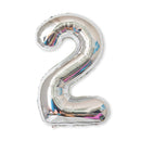 2 PCS 40 Inch Aluminium Foil Number Balloons Birthday Wedding Engagement Party Decor Kids Ball Supplies(2-Silver)