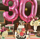 2 PCS 40 Inch Aluminium Foil Number Balloons Birthday Wedding Engagement Party Decor Kids Ball Supplies(5-Silver)
