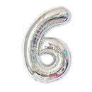 2 PCS 40 Inch Aluminium Foil Number Balloons Birthday Wedding Engagement Party Decor Kids Ball Supplies(6-Silver)