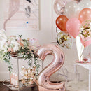 2 PCS 40 Inch Aluminium Foil Number Balloons Birthday Wedding Engagement Party Decor Kids Ball Supplies(8-Silver)