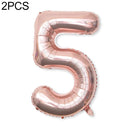 2 PCS 40 Inch Aluminium Foil Number Balloons Birthday Wedding Engagement Party Decor Kids Ball Supplies(5-Champaign gold)