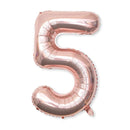 2 PCS 40 Inch Aluminium Foil Number Balloons Birthday Wedding Engagement Party Decor Kids Ball Supplies(5-Champaign gold)