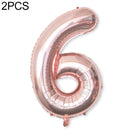 2 PCS 40 Inch Aluminium Foil Number Balloons Birthday Wedding Engagement Party Decor Kids Ball Supplies(6-Champaign gold)