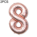 2 PCS 40 Inch Aluminium Foil Number Balloons Birthday Wedding Engagement Party Decor Kids Ball Supplies(8-Champaign gold)