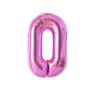2 PCS 40 Inch Aluminium Foil Number Balloons Birthday Wedding Engagement Party Decor Kids Ball Supplies(0-Rose red)