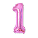 2 PCS 40 Inch Aluminium Foil Number Balloons Birthday Wedding Engagement Party Decor Kids Ball Supplies(1-Rose red)
