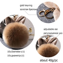 Fur Pom Keychains Fake Rabbit Fur Ball Keychain(gray)