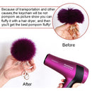 Fur Pom Keychains Fake Rabbit Fur Ball Keychain(gray)