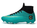Outdoor High-top Non-slip Soccer Cleats Training Sneakers for Men, Size:41(2039 Green Long Nail)