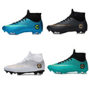 Outdoor High-top Non-slip Soccer Cleats Training Sneakers for Men, Size:41(2039 Green Long Nail)