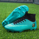 Outdoor High-top Non-slip Soccer Cleats Training Sneakers for Men, Size:43(2039-1 White Broken Nail)