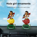 Solar Powered Dancing Hula Girl Swinging Bobble Toy Gift for Car Decoration(C)