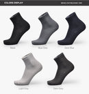 3 Pairs of Bamboo Fiber Men Double Needle Dark Flower Small Square Section Business Tube Socks(Light Grey)