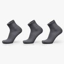 3 Pairs of Bamboo Fiber Men Double Needle Dark Flower Small Square Section Business Tube Socks(Iron Grey)