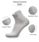 3 Pairs of Bamboo Fiber Men Double Needle Dark Flower Small Square Section Business Tube Socks(Dark Blue)