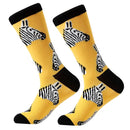 3 Pairs Cotton Various Cartoon Geometric Patterns Fashion Men Tube Socks(Zebra Head)