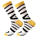 3 Pairs Cotton Various Cartoon Geometric Patterns Fashion Men Tube Socks(Zebra Stripes)