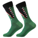 3 Pairs Cotton Various Cartoon Geometric Patterns Fashion Men Tube Socks(Crocodile)