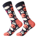 3 Pairs Cotton Various Cartoon Geometric Patterns Fashion Men Tube Socks(Sheep)