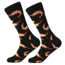 3 Pairs Cotton Various Cartoon Geometric Patterns Fashion Men Tube Socks(Shrimp)