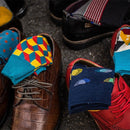 3 Pairs Cotton Various Cartoon Geometric Patterns Fashion Men Tube Socks(Fish)