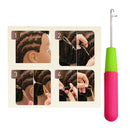 3 in 1 Plastic Handle with Tongue Wig Crochet Line Head Repair Short Crochet(Sealed crochet 3 each 1 PCS)