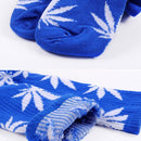 3 Pairs High Tube Hemp Leaves Female Men Trend Wild Maple Leaf Students Cotton European and American Style Socks(White and Pink)