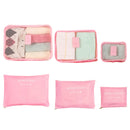 6 PCS/Set Travel Bag ClothesLuggage Organizer High Capacity Mesh Packing Cubes(Rose red)