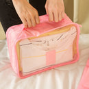 6 PCS/Set Travel Bag ClothesLuggage Organizer High Capacity Mesh Packing Cubes(Rose red)