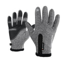HUMRAO Outdoor Riding Fleece Warm Non-Slip Touch Screen Gloves Ski Motorcycle Gloves, Size:XL(Grey)