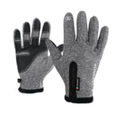 HUMRAO Outdoor Riding Fleece Warm Non-Slip Touch Screen Gloves Ski Motorcycle Gloves, Size:XXL(Grey)