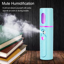 Facial Steamer Nano Steamer Handy Face Moisture Sprayer Rechargeable Mini USB Charging Automatic Alcohol Sprayer(Light blue)
