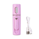 Facial Steamer Nano Steamer Handy Face Moisture Sprayer Rechargeable Mini USB Charging Automatic Alcohol Sprayer(Light purple)