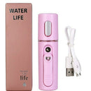 Facial Steamer Nano Steamer Handy Face Moisture Sprayer Rechargeable Mini USB Charging Automatic Alcohol Sprayer(Light purple)