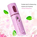 Facial Steamer Nano Steamer Handy Face Moisture Sprayer Rechargeable Mini USB Charging Automatic Alcohol Sprayer(Light purple)