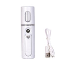 Facial Steamer Nano Steamer Handy Face Moisture Sprayer Rechargeable Mini USB Charging Automatic Alcohol Sprayer(white)