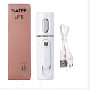 Facial Steamer Nano Steamer Handy Face Moisture Sprayer Rechargeable Mini USB Charging Automatic Alcohol Sprayer(white)