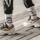 10 Pairs Cartoon Shark Socks Funny Fashion Cotton Socks(White)