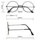 Retro Large Round Eyeglasses Metal Frame Anti Blue-ray Plain Glass Spectacles(Gold)
