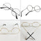 Retro Large Round Eyeglasses Metal Frame Anti Blue-ray Plain Glass Spectacles(Gold)