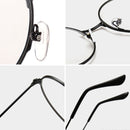 Retro Large Round Eyeglasses Metal Frame Anti Blue-ray Plain Glass Spectacles(Gold)