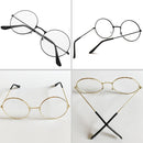 Retro Large Round Eyeglasses Metal Frame Anti Blue-ray Plain Glass Spectacles(Silver)