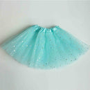 Girls Stars Sequins Mesh Tutu Skirt Costumes, Size:One Size(Light Blue)